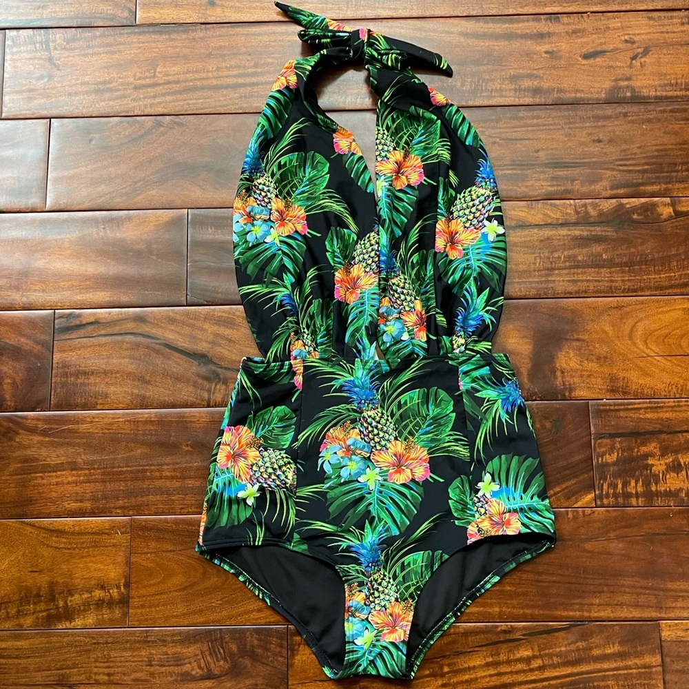 Cocoship Tropical Multi-way Swimsuit Size L NWOT